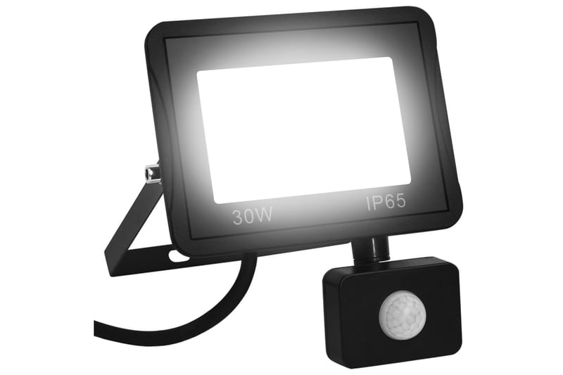LED-flomlys med sensor 30 W kaldhvit - Svart - Belysning - Utebelysning