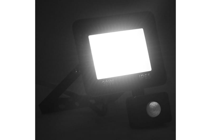 LED-flomlys med sensor 30 W kaldhvit - Svart - Lyskaster - Utebelysning - Fasadebelysning