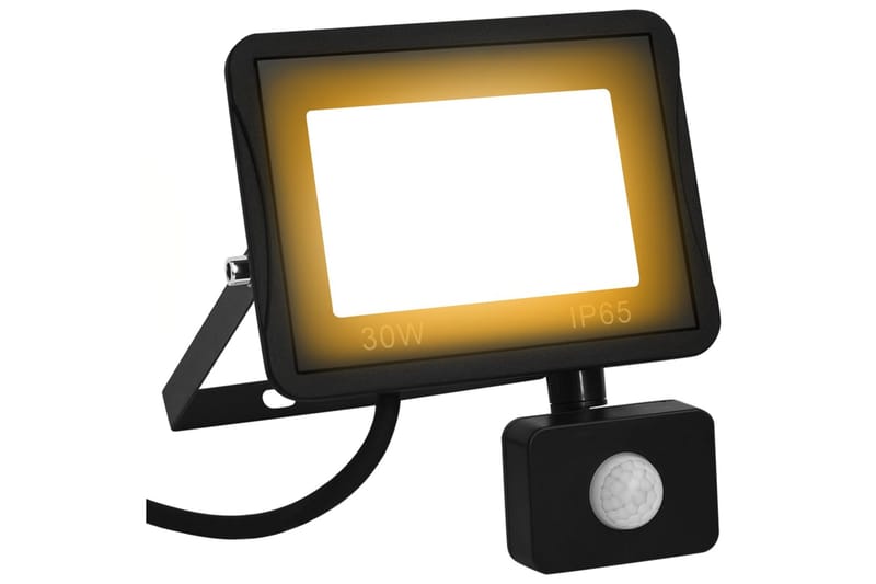 LED-flomlys med sensor 30 W varmhvit - Svart - Belysning - Utebelysning
