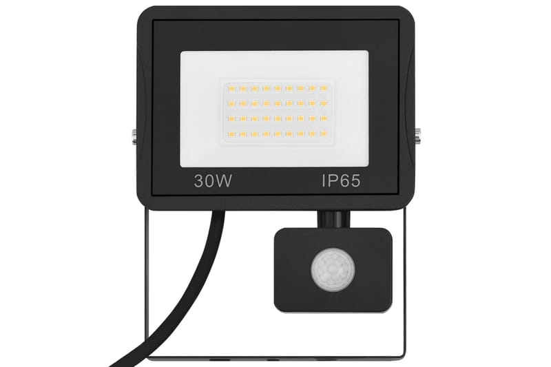 LED-flomlys med sensor 30 W varmhvit - Svart - Lyskaster - Utebelysning - Fasadebelysning