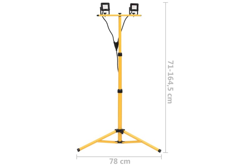 LED-flomlys med stativ 2x10 W kaldhvit - Svart - Lyskaster - Utebelysning - Fasadebelysning