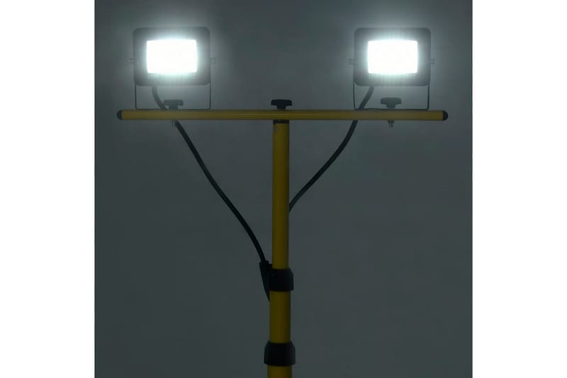 LED-flomlys med stativ 2x10 W kaldhvit - Svart - Lyskaster - Utebelysning - Fasadebelysning
