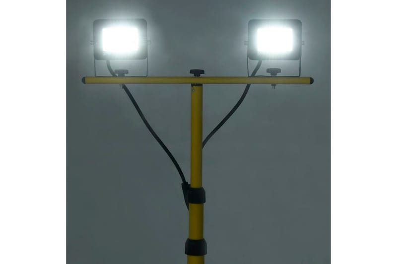 LED-flomlys med stativ 2x30 W kaldhvit - Svart - Belysning - Utebelysning