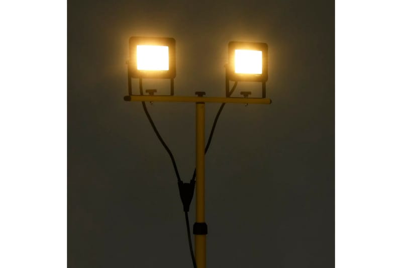 LED-flomlys med stativ 2x30 W varmhvit - Svart - Belysning - Utebelysning