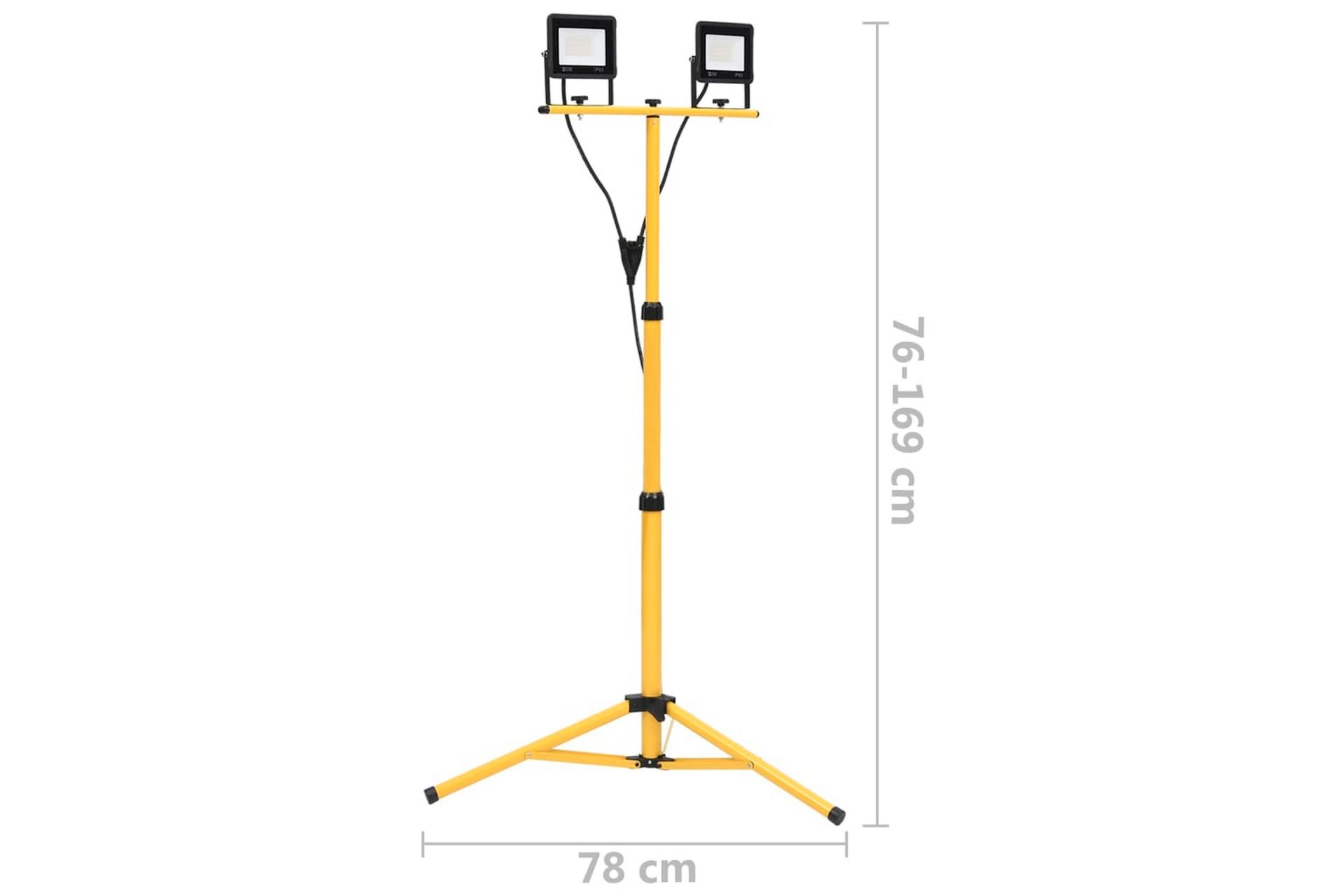 LED-flomlys med stativ 2x30 W varmhvit - Svart - Belysning - Utebelysning