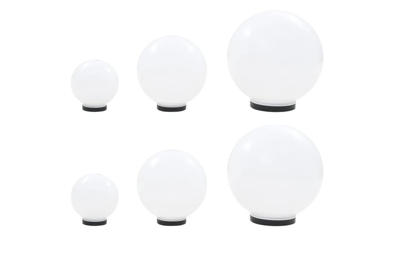 LED-kulelamper 6 stk sfrisk 20/30/40 cm PMMA - LED-belysning utendørs - Utebelysning - Pullert