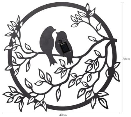 Love Birds solcelledekorasjon 40 cm - svart - Belysning - Utebelysning - Solcelle utelys & solcellelamper