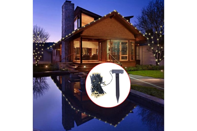 Lysslynge Solcelle Julepynt - Lyslenke - Balkong belysning - Utebelysning - Verandabelysning