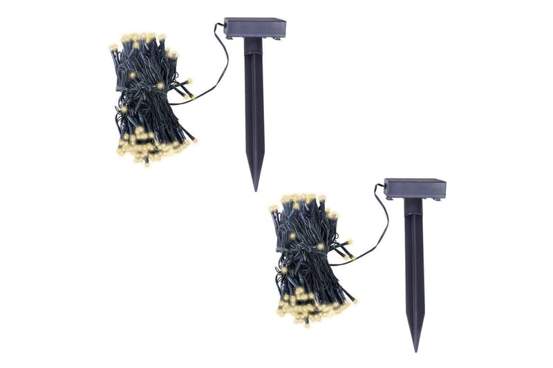 Soldrevet LED-lyslenke 2 stk varm hvit - Belysning - Utebelysning - Lyslenke