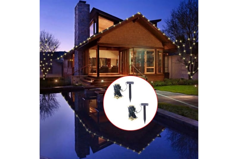 Soldrevet LED-lyslenke 2 stk varm hvit - Belysning - Utebelysning - Lyslenke