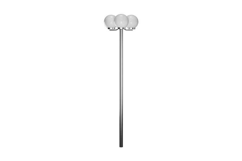 Hage lamp stolpe 3 lamper 220 cm - Hvit/Rustfritt Stål - Belysning - Utebelysning - Markbelysning