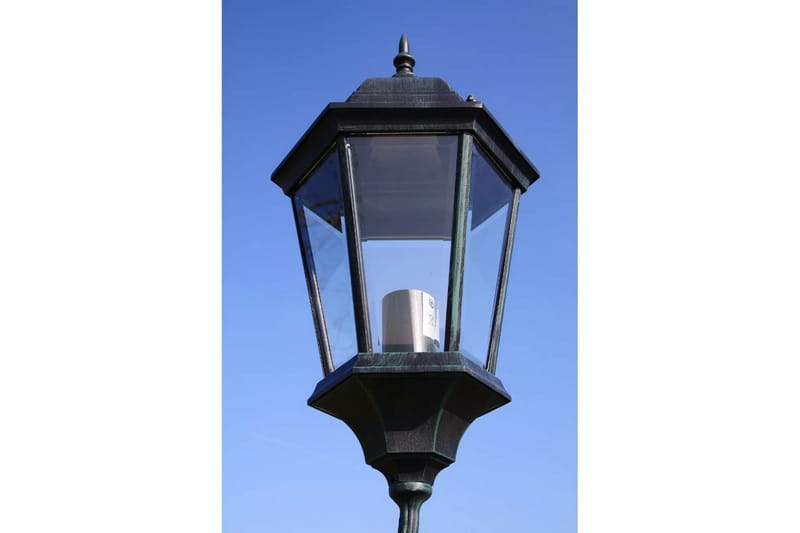 Hagelampe 2-armet 230 cm mørkegrønn/svart aluminum - Mørkegrønn - Belysning - Utebelysning - Markbelysning