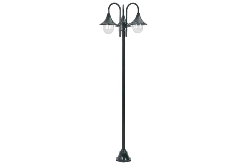 Hagelyktestolpe E27 220 cm aluminium 3 lamper mørkegrønn - Belysning - Utebelysning - Markbelysning