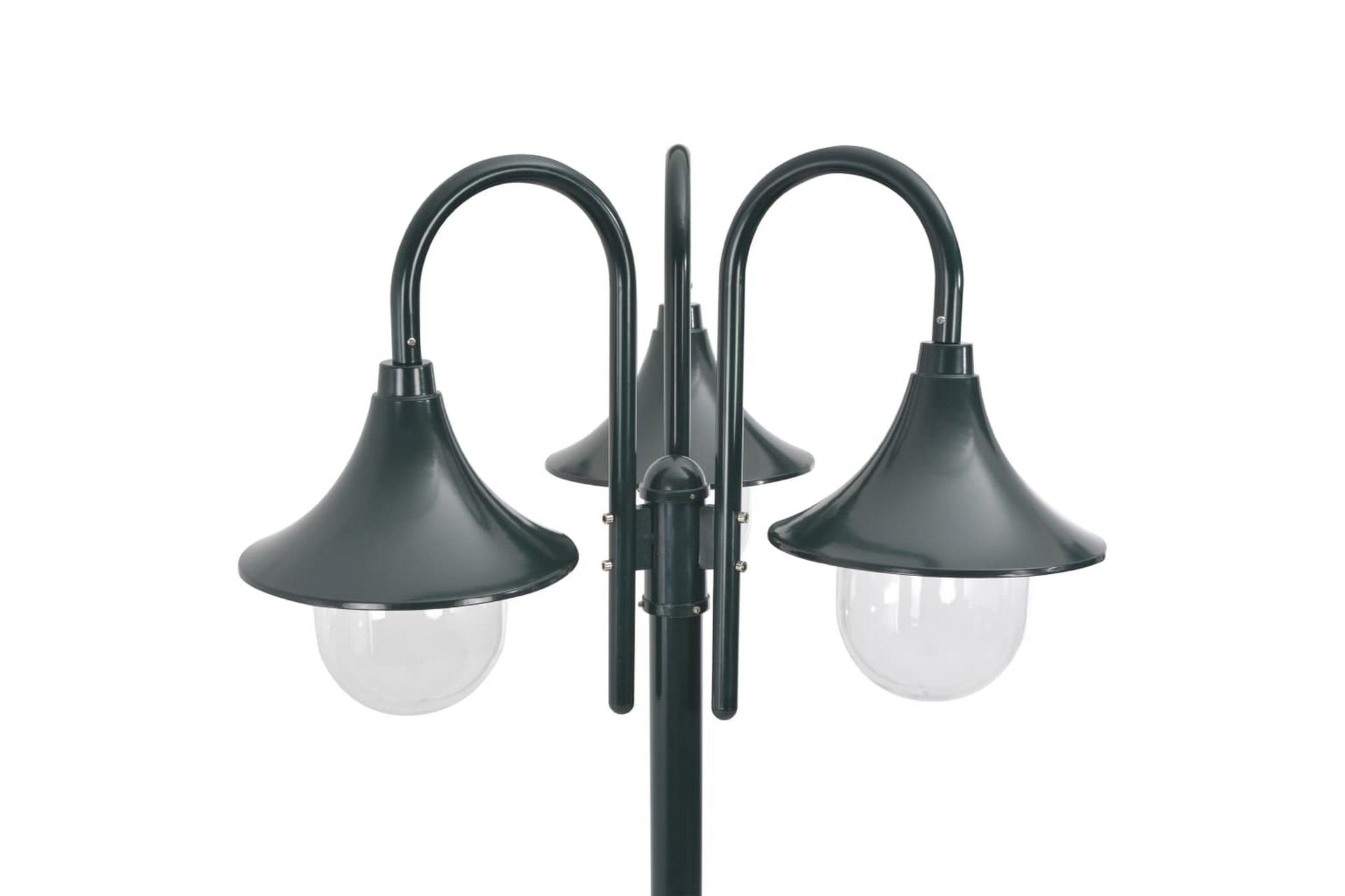 Hagelyktestolpe E27 220 cm aluminium 3 lamper mørkegrønn - Belysning - Utebelysning - Markbelysning