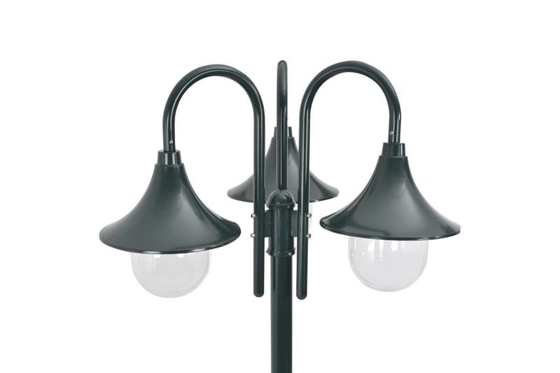 Hagelyktestolpe E27 220 cm aluminium 3 lamper mørkegrønn - Belysning - Utebelysning - Markbelysning