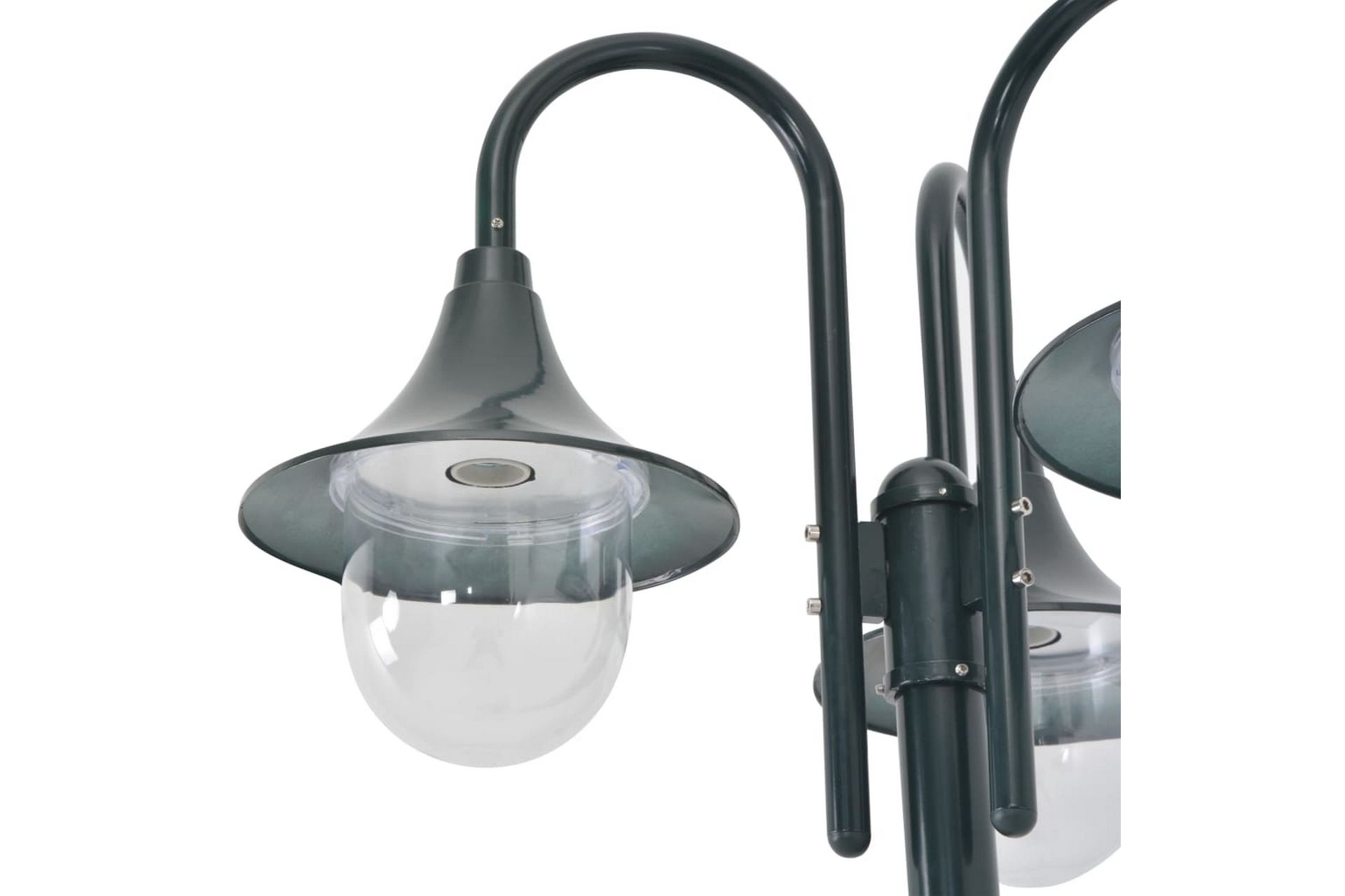 Hagelyktestolpe E27 220 cm aluminium 3 lamper mørkegrønn - Belysning - Utebelysning - Markbelysning