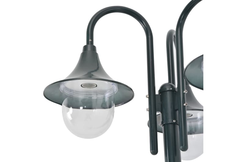 Hagelyktestolpe E27 220 cm aluminium 3 lamper mørkegrønn - Belysning - Utebelysning - Markbelysning