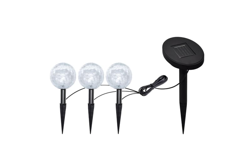 Hagelys 6 stk LED med jordspyd og solcellepaneler - Belysning - Utebelysning - Markbelysning