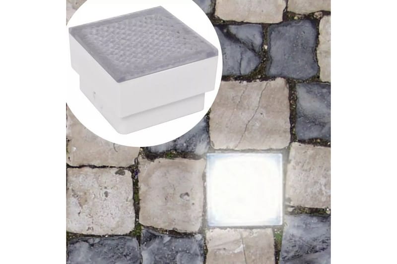 LED-bakkelys 12 stk 100x100x68 mm - Hvit - Belysning - Utebelysning - Markbelysning