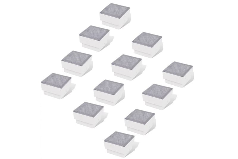 LED-bakkelys 12 stk 100x100x68 mm - Hvit - Belysning - Utebelysning - Markbelysning
