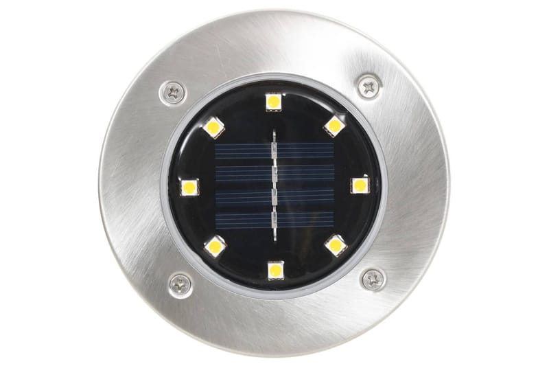 Soldrevet bakkelys 8 stk LED-lys hvit - Utebelysning - Markbelysning - Entrébelysning