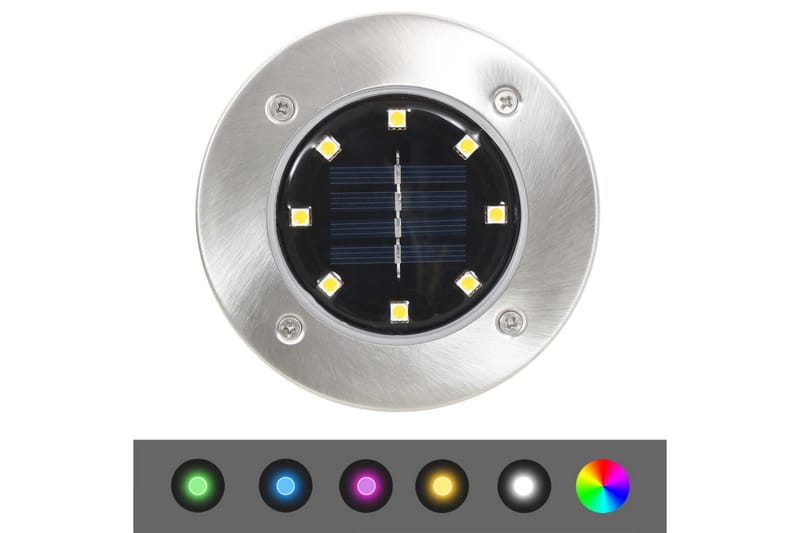 Soldrevet bakkelys 8 stk LED-lys RGB-farge - Utebelysning - Markbelysning - Entrébelysning