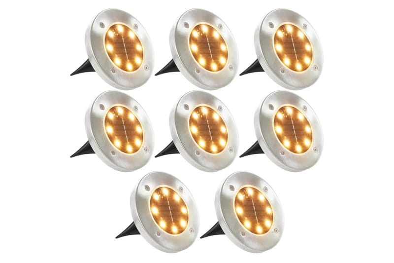 Soldrevet bakkelys 8 stk LED-lys varm hvit - Belysning - Utebelysning - Markbelysning
