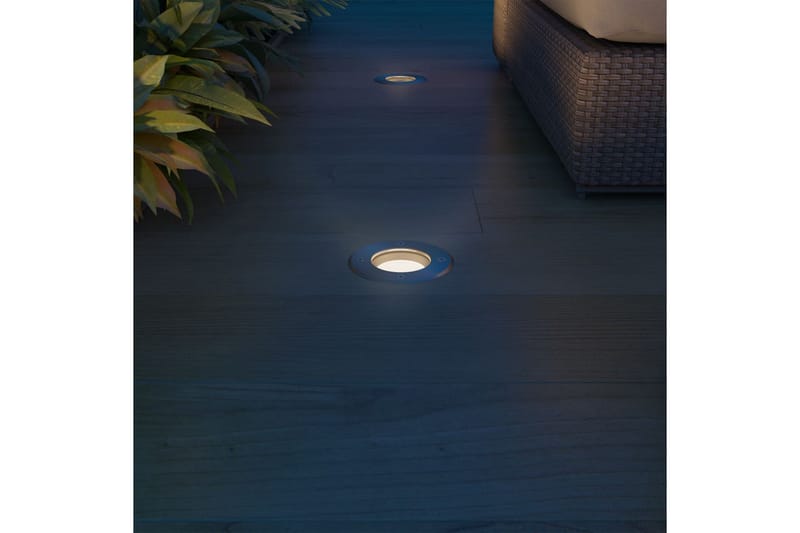 Utendørs LED bakkelys 3 stk rund - Sølv/Grå - Utebelysning - Markbelysning - Entrébelysning