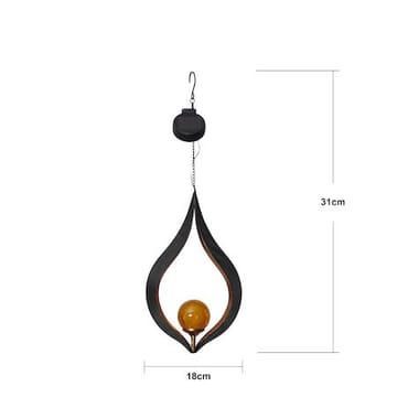 Melilla solcelledekorasjon 18 cm - svart og ravfarget - Belysning - Utebelysning - Solcelle utelys & solcellelamper