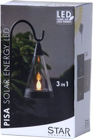 Pisa solcelledekorasjon 70 cm - svart og transparent - Belysning - Utebelysning - Solcelle utelys & solcellelamper