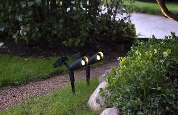 Powerspot 2-pakning solcellespotlight 5 cm - svart - Belysning - Utebelysning - Solcelle utelys & solcellelamper