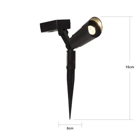 Powerspot 2-pakning solcellespotlight 5 cm - svart - Belysning - Utebelysning - Solcelle utelys & solcellelamper