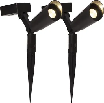 Powerspot 2-pakning solcellespotlight 5 cm - svart - Belysning - Utebelysning - Solcelle utelys & solcellelamper