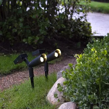 Powerspot 2-pakning solcellespotlight 5 cm - svart - Belysning - Utebelysning - Solcelle utelys & solcellelamper