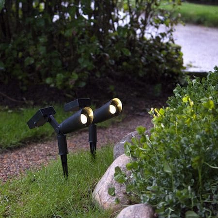 Powerspot 2-pakning solcellespotlight 5 cm - svart - Belysning - Utebelysning - Solcelle utelys & solcellelamper