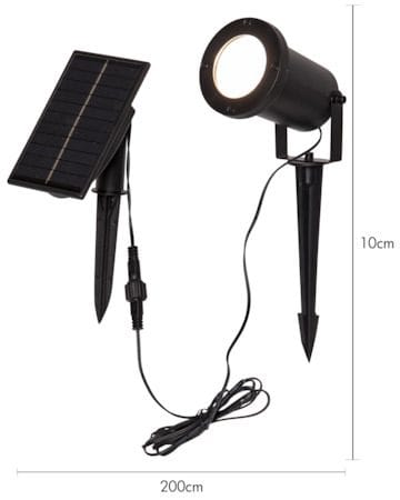 Powerspot solcellespotlight 9 cm - svart - Belysning - Utebelysning - Solcelle utelys & solcellelamper