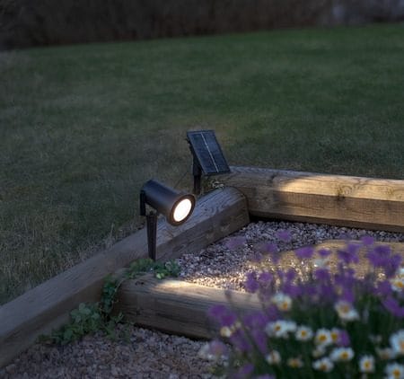 Powerspot solcellespotlight 9 cm - svart - Belysning - Utebelysning - Solcelle utelys & solcellelamper