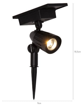 Powerspot Solcellespotlight 9 cm - svart - Belysning - Utebelysning - Solcelle utelys & solcellelamper