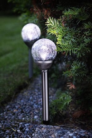 Roma solcellepullerter 2-pakning 26,5 cm - sølv/klar - Belysning - Utebelysning
