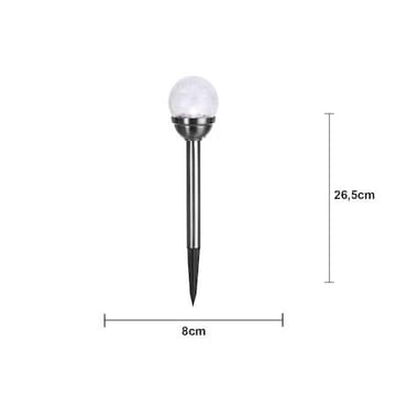 Roma solcellepullerter 2-pakning 26,5 cm - sølv/klar - Belysning - Utebelysning
