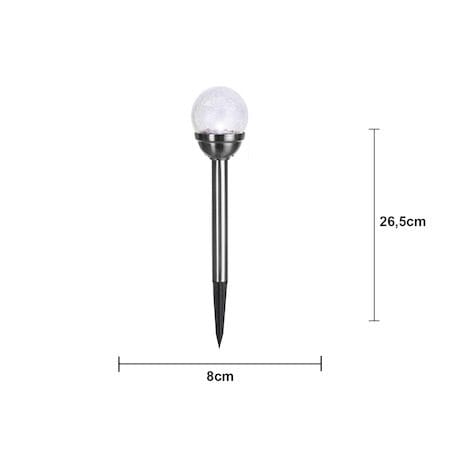 Roma solcellepullerter 2-pakning 26,5 cm - sølv/klar - Belysning - Utebelysning