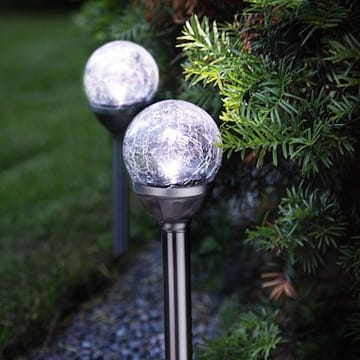 Roma solcellepullerter 2-pakning 26,5 cm - sølv/klar - Belysning - Utebelysning