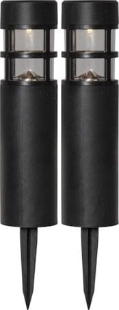 Rundi 2-pakning solcellepullerter 28 cm - svart - Belysning - Utebelysning