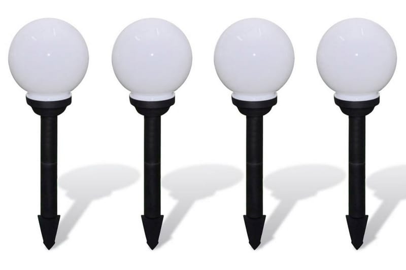 Solcelle hagelys LED 15 cm 4 stykk med jordspyd - Hvit - Belysning - Utebelysning
