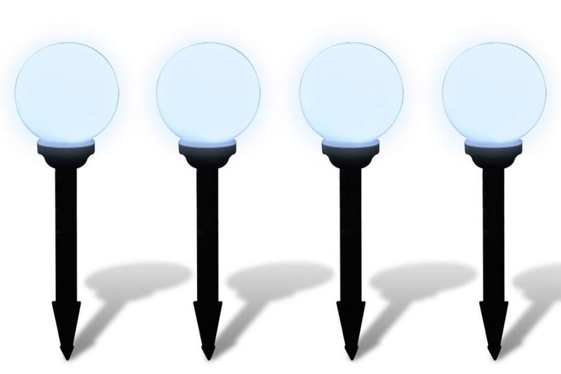 Solcelle hagelys LED 15 cm 4 stykk med jordspyd - Hvit - Belysning - Utebelysning