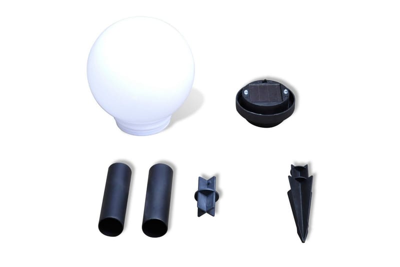 Solcelle hagelys LED 15 cm 4 stykk med jordspyd - Hvit - Belysning - Utebelysning
