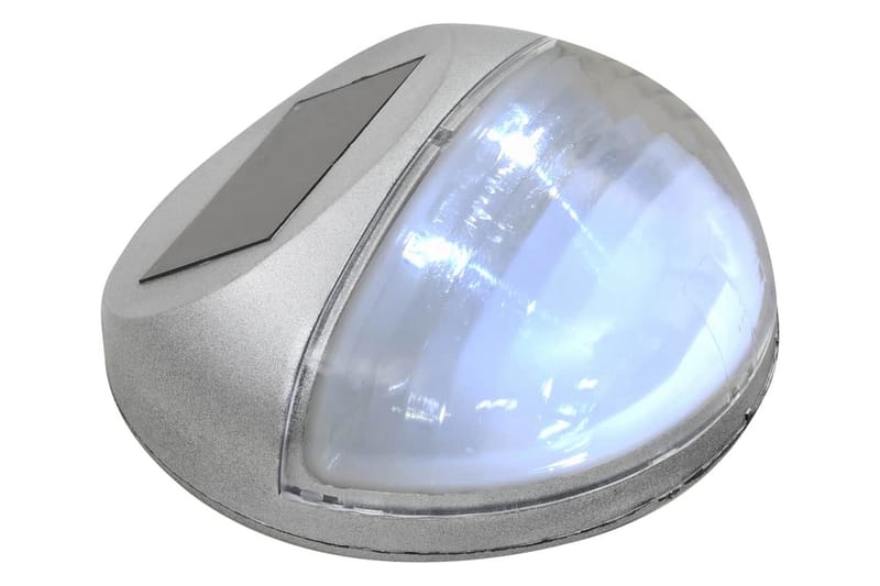 Utendørs soldreven vegglampe LED 12 stk rund sølv - Belysning - Utebelysning - Solcelle utelys & solcellelamper