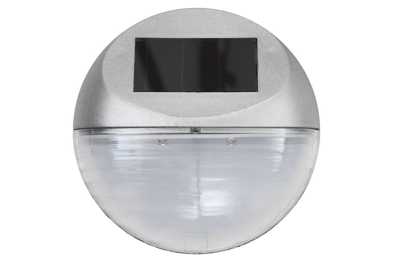 Utendørs soldreven vegglampe LED 12 stk rund sølv - Solcelle utelys & solcellelamper - Utebelysning