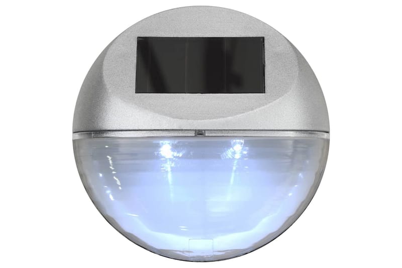 Utendørs soldreven vegglampe LED 12 stk rund sølv - Solcelle utelys & solcellelamper - Utebelysning