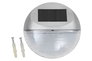 Utendørs soldreven vegglampe LED 12 stk rund sølv - Belysning - Utebelysning - Solcelle utelys & solcellelamper